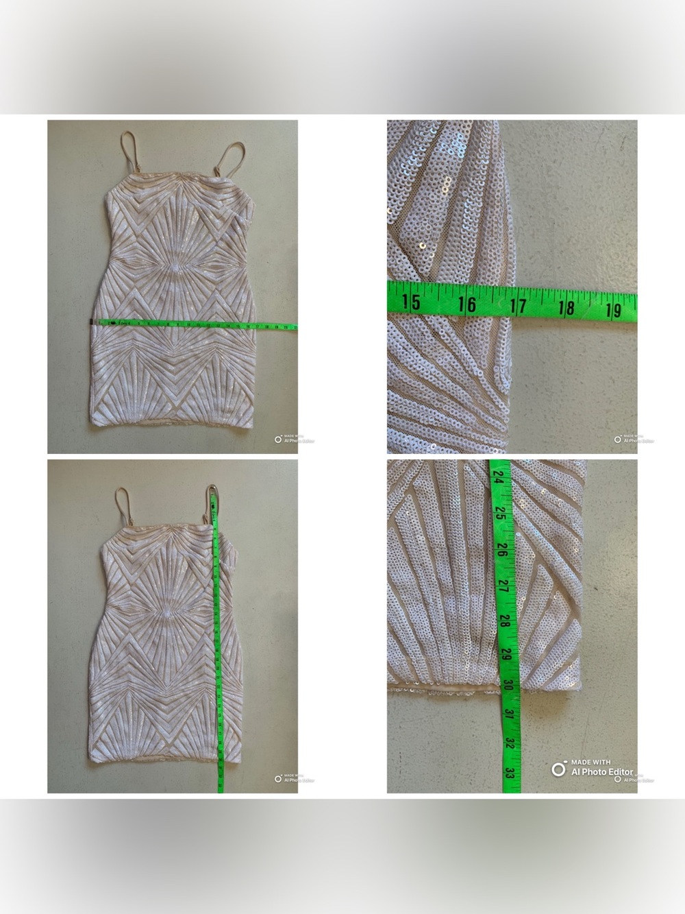 Lulus Medium Lost In Your Eyes White Sequin Bodycon Mini Dress NWT Party Bridal - Picture 16 of 16